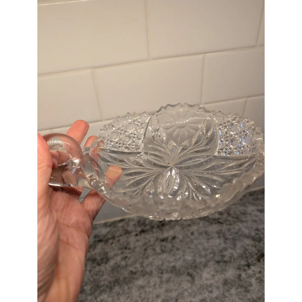 American Brilliant Cut Glass Sawtooth Rim 5